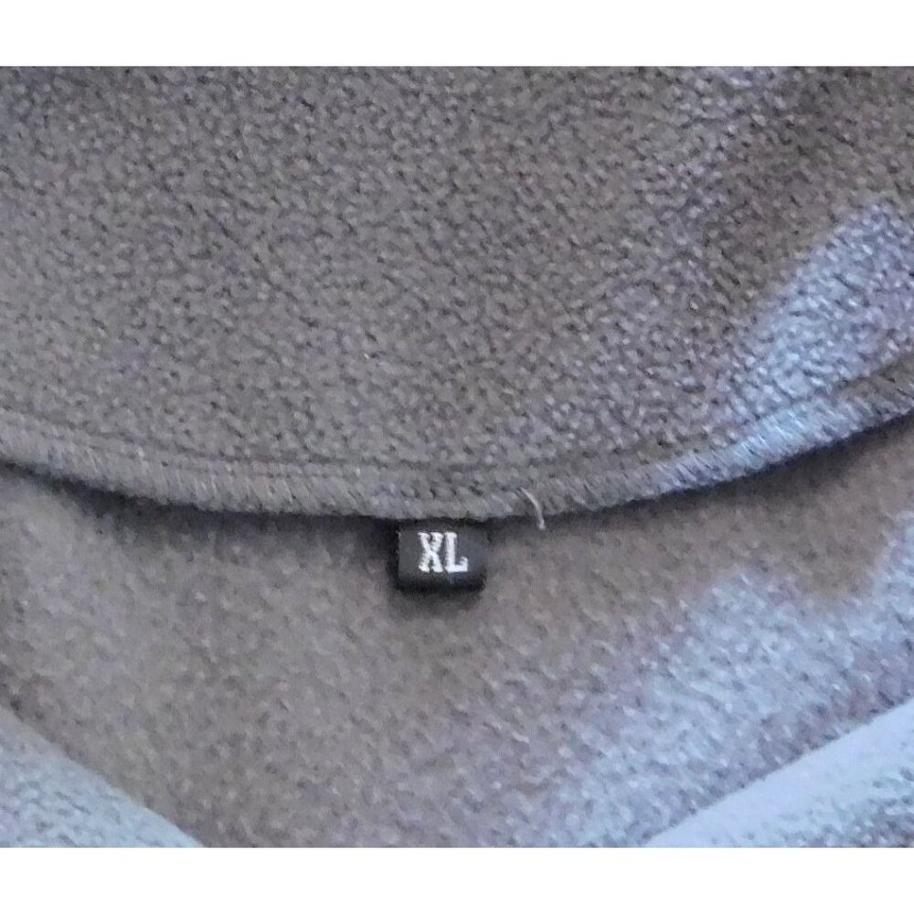 Womens Fleece Jacket XL Gray Long Sleeve Pullover Button-Up Collar Warm Cozy - Picture 6 of 6